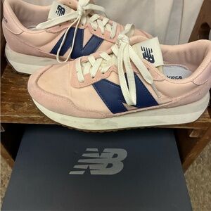 New Balance Pink and Navy Retro-Inspired Women's Sneakers
